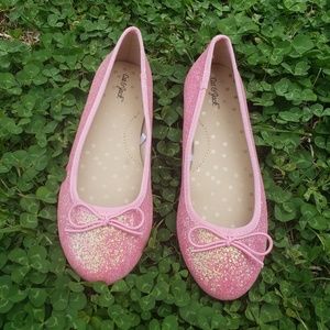 Cat & Jack Girls Pink Glitter Flats